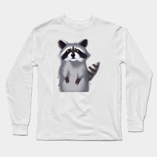 Cute Raccoon Drawing Long Sleeve T-Shirt